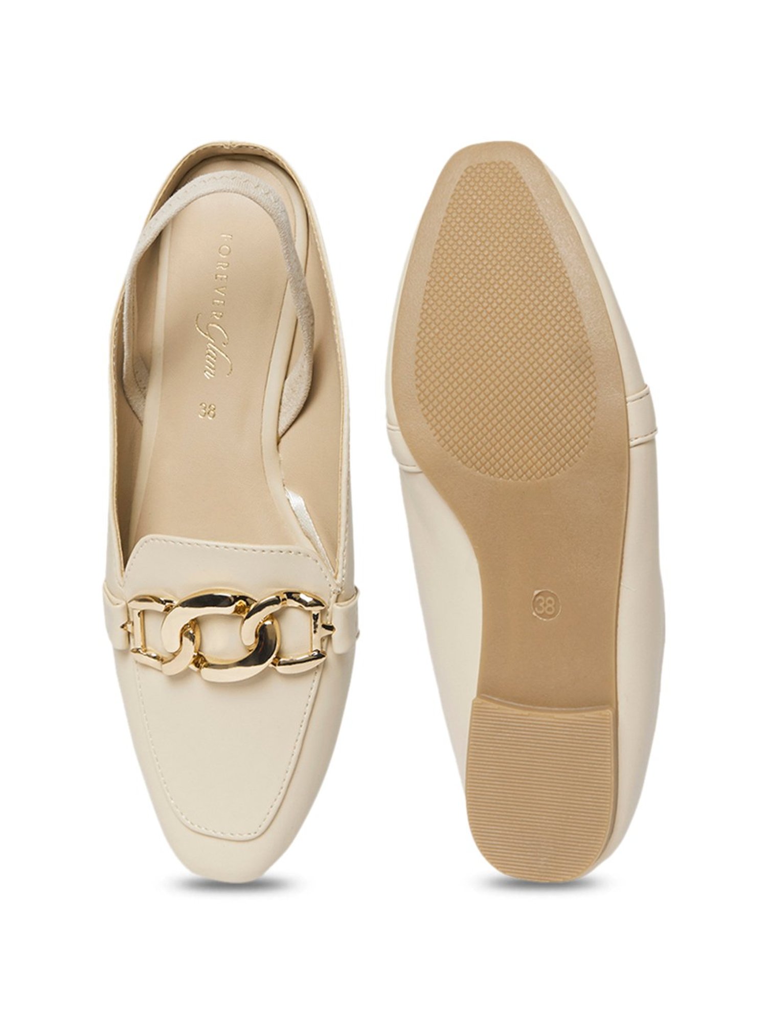 Forever Glam by Pantaloons Women's Beige Sling Back Sandals