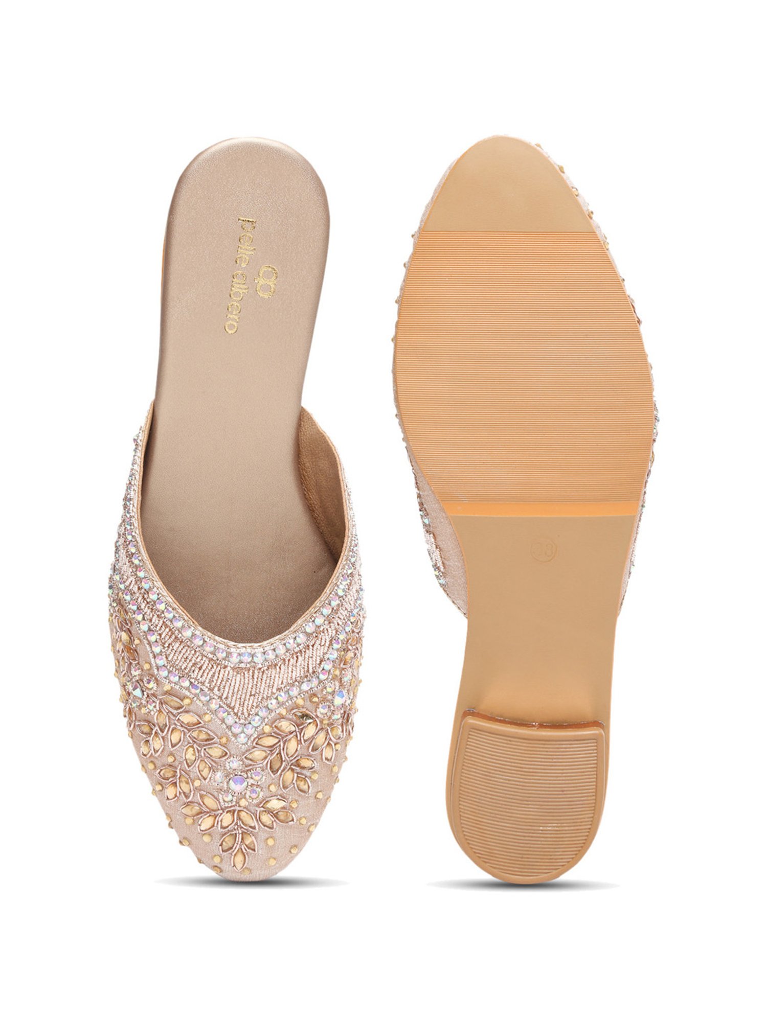 Pelle Albero Women's Rose Gold Mule Shoes