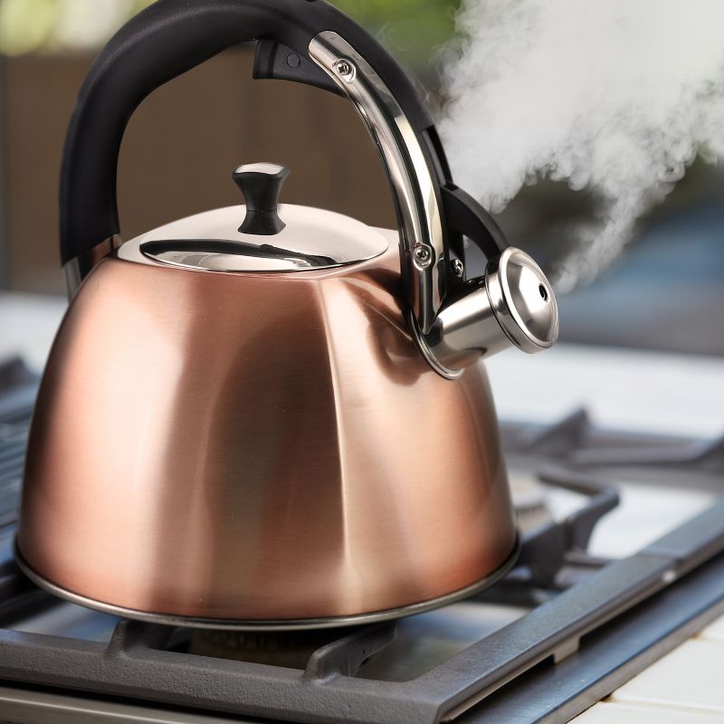 Mr Coffee Belgrove 2.5 Quart Whistling Tea Kettle in Copper