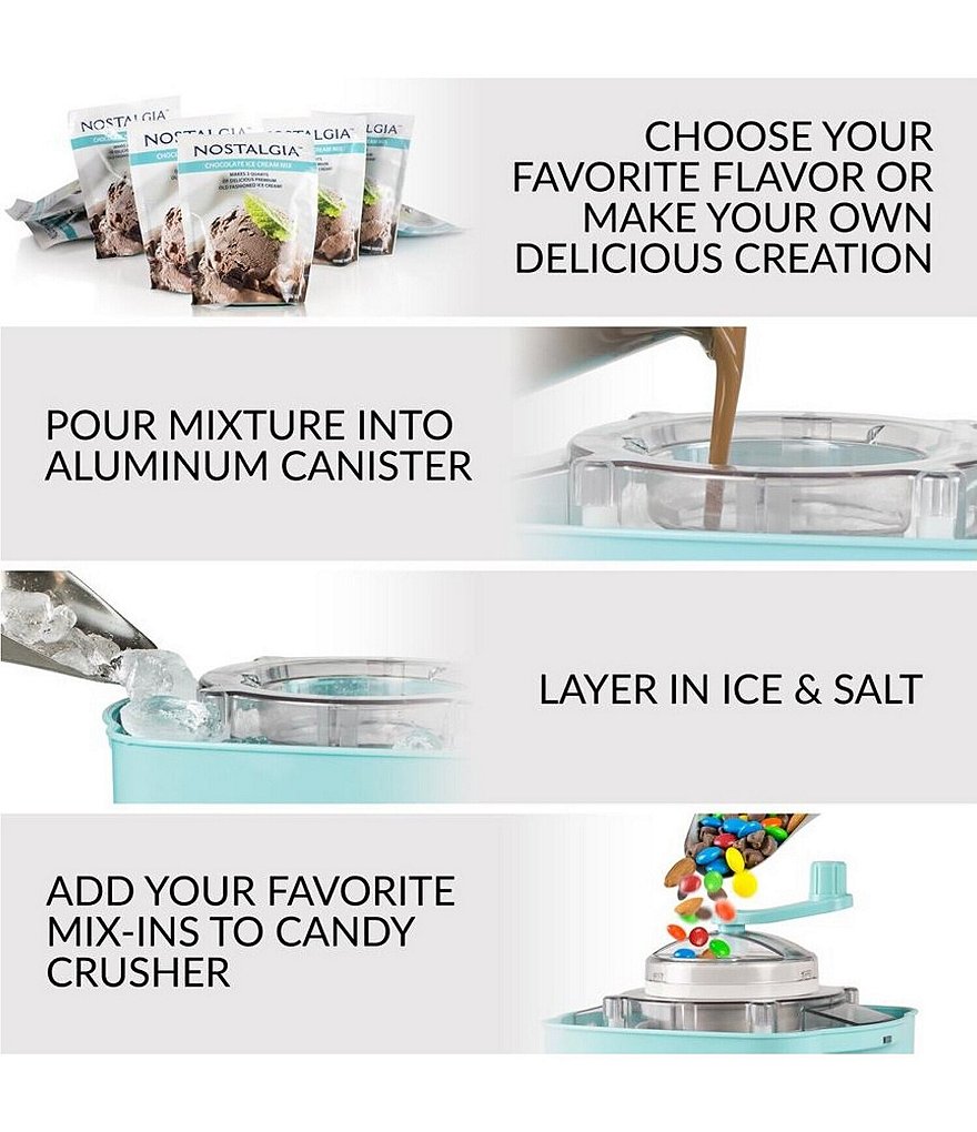 Nostalgia Electrics 2-Quart Ice Cream Maker with Candy Crusher