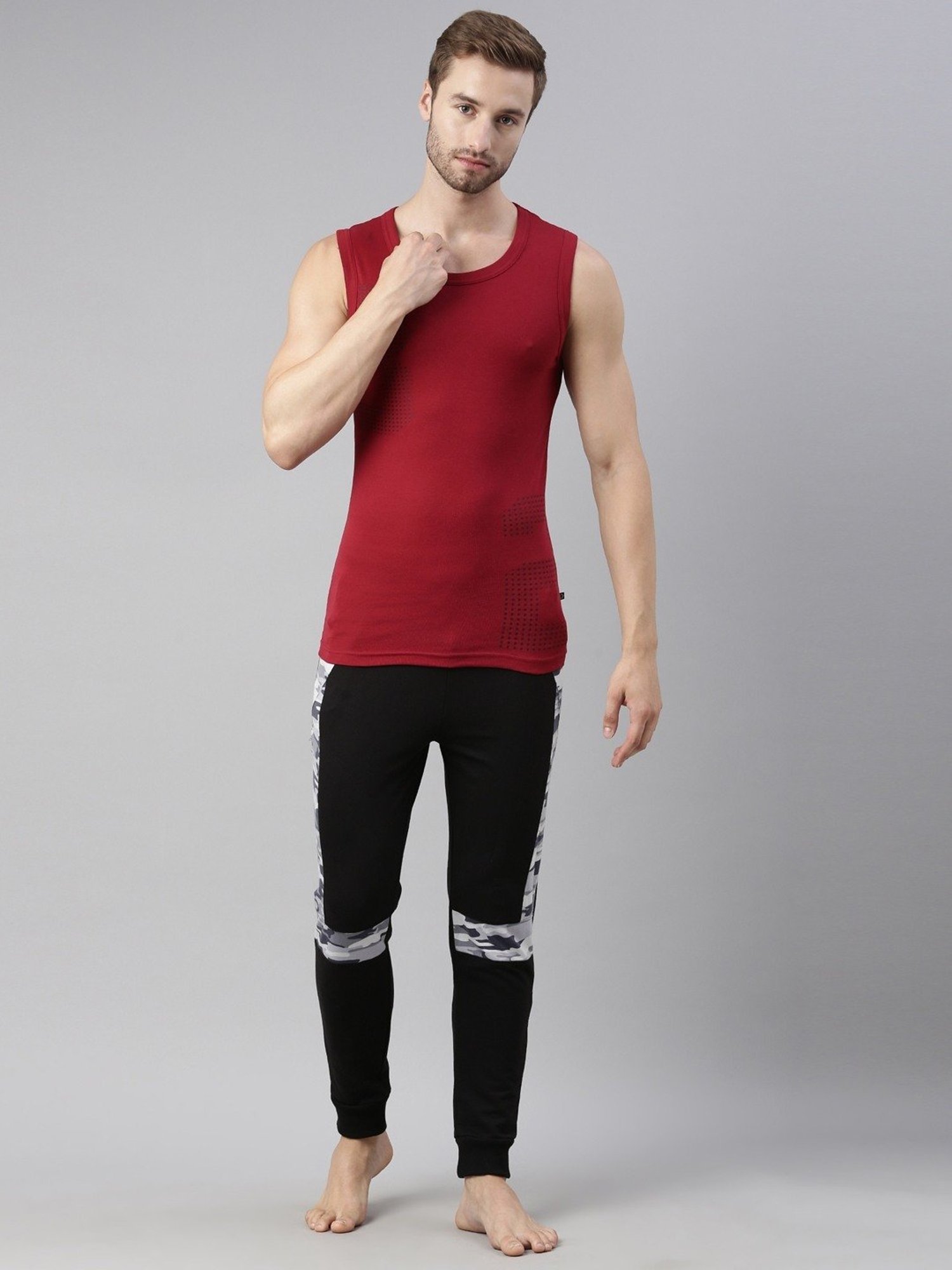 Cantabil Navy Blue Cotton Regular Fit Vest