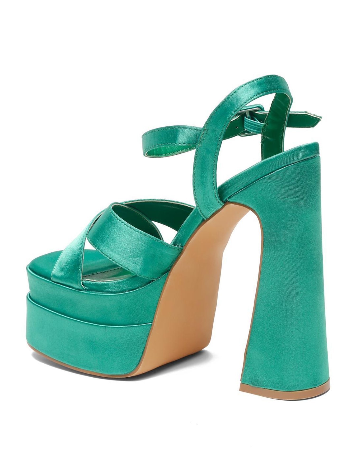 Flat N Heels Women's Green Ankle Strap Sandals