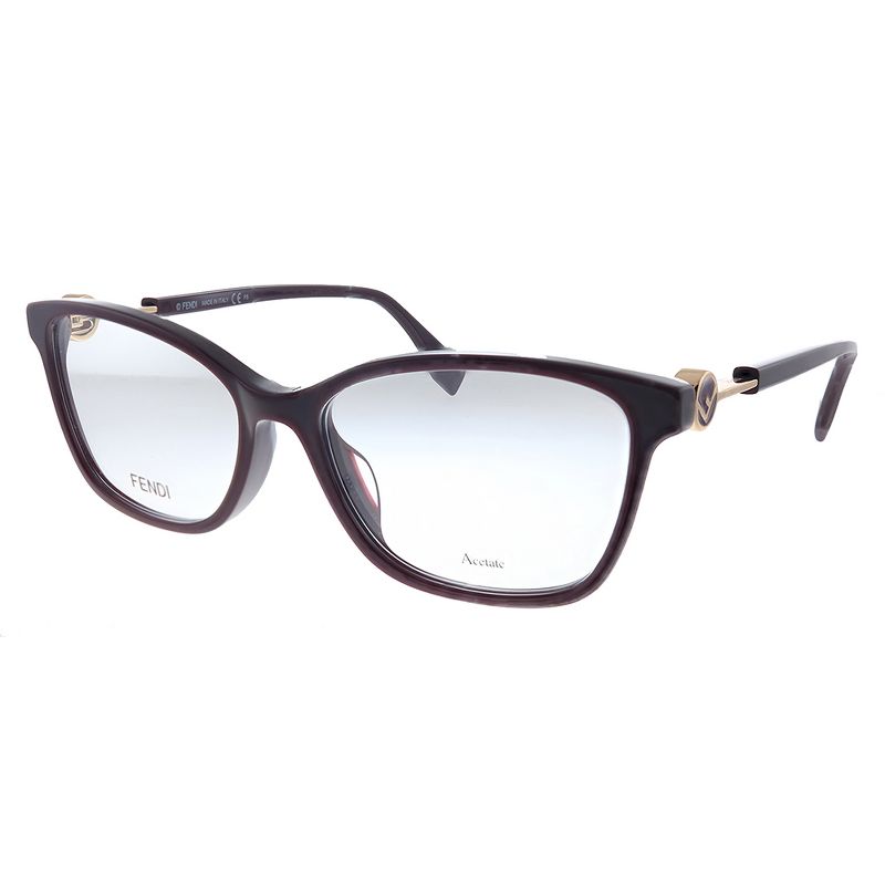 Fendi F is Fendi FF 0363/F LHF Womens Rectangle Eyeglasses Opal Burgundy 53mm