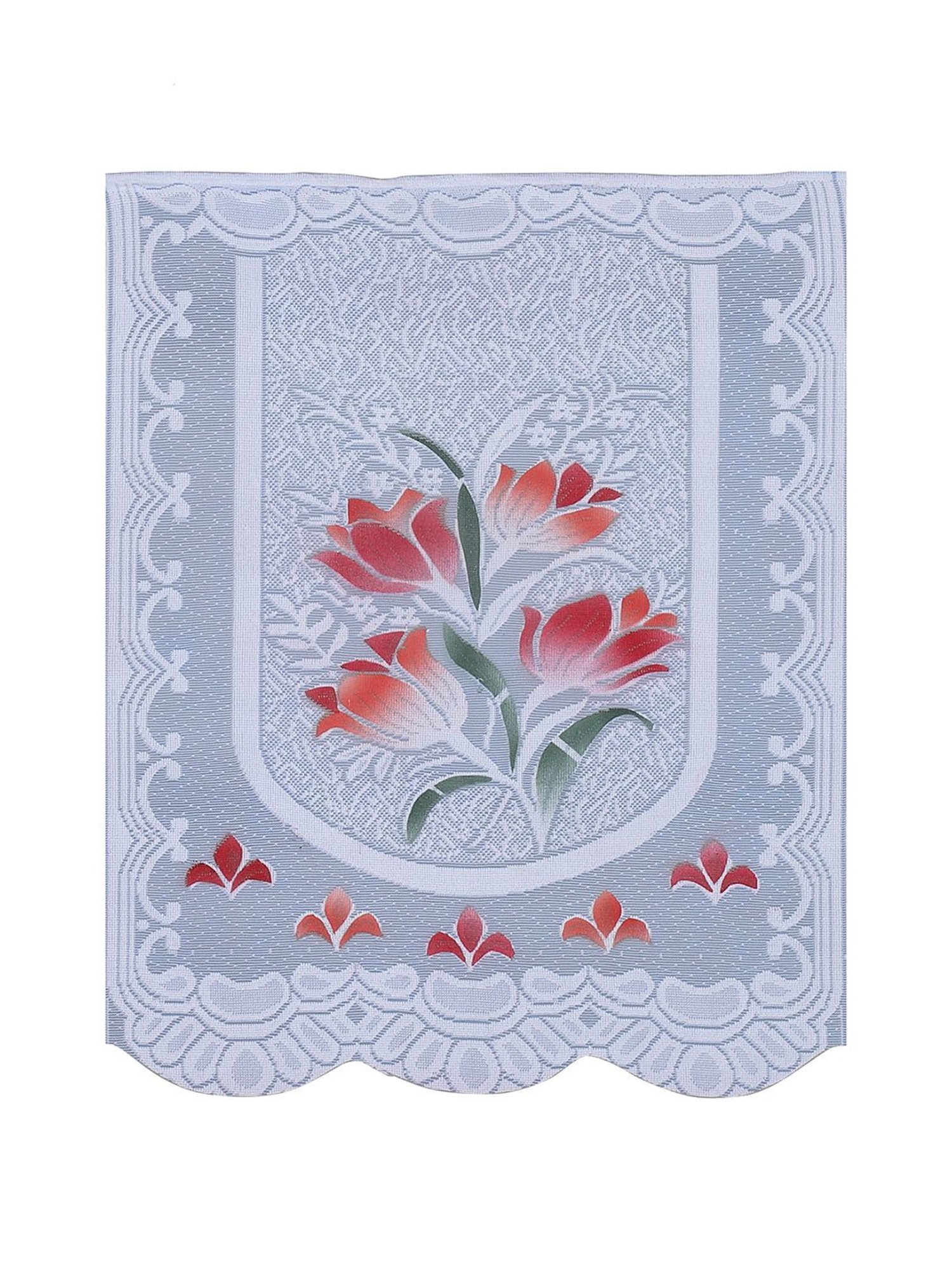 Nestasia Red & Cream Chevron Cotton Knitted Throw blanket with texture for Living Room or Bedroom