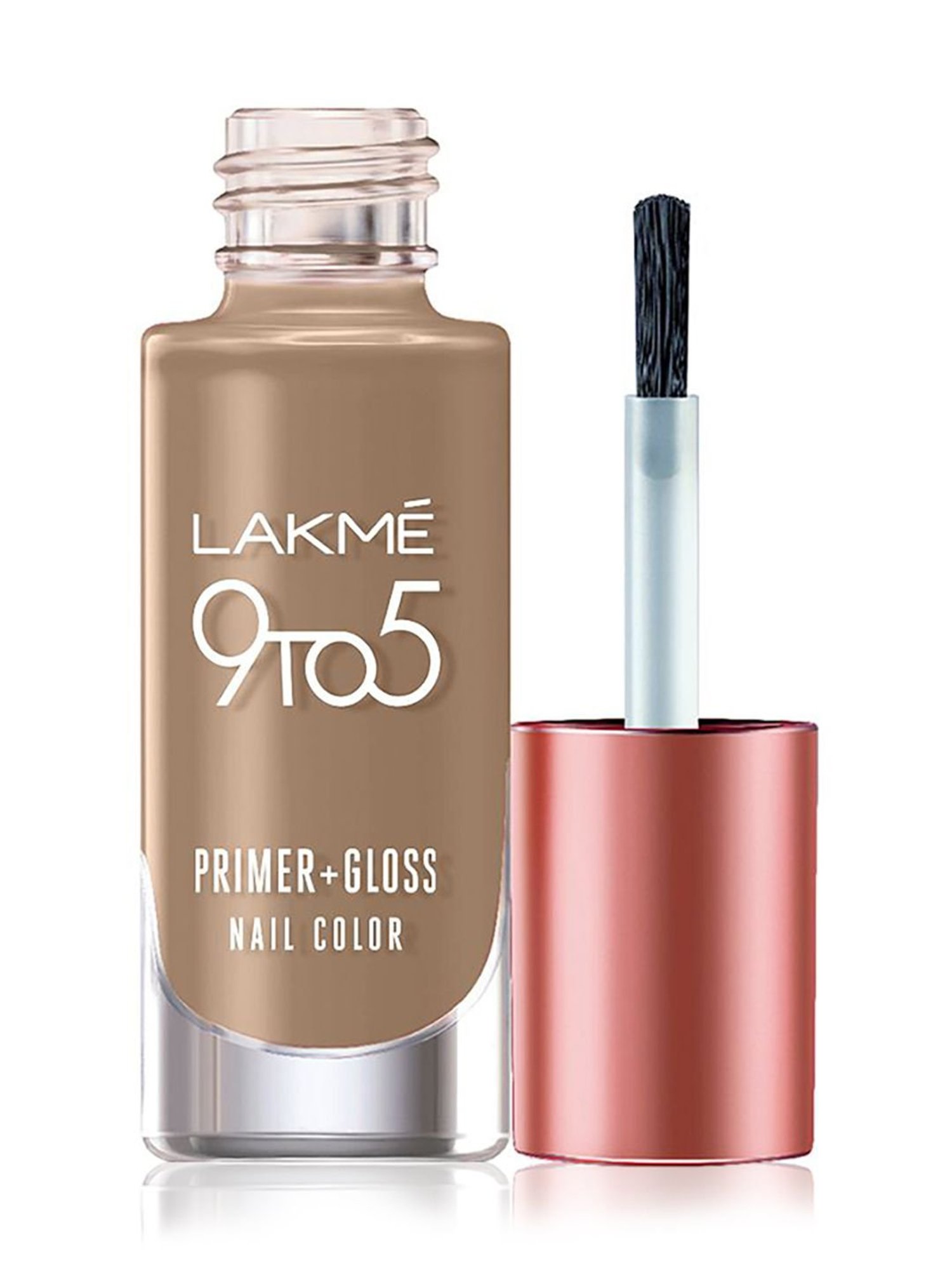 Lakme 9to5 Primer & Gloss Nail Colour Brown Sandcastle - 6 ml