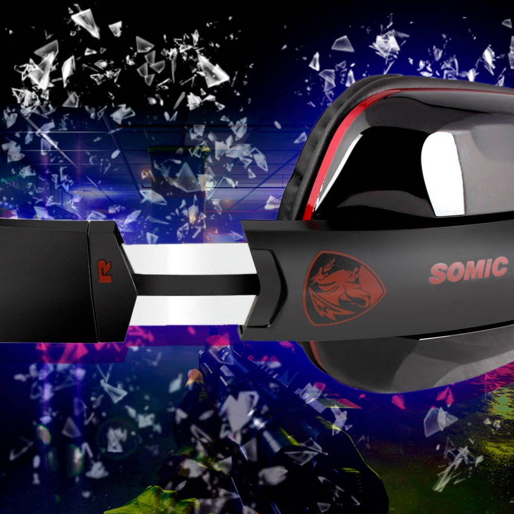 Somic G909 Vitual 7.1 Surround Vibration Gaming Headset Extreme Bass Over Ear Esport Game Earphone Headphones LED Light USB Wired with Microphone