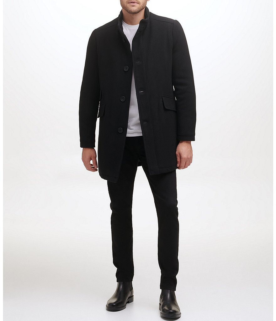 Kenneth Cole New York Long-Sleeve Twill Wool-Blend Coat