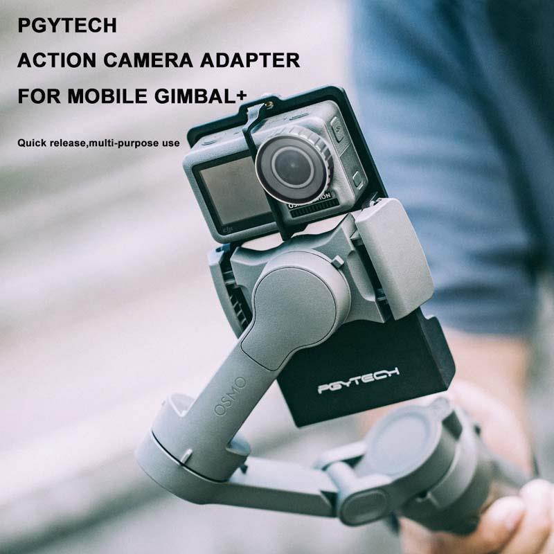 PGYTECH ACTION Camera Adapter+ for DJI osmo Mobile 3 Gimbal Adapter  for Gopro Hero7 6 5 Osmo Action smooth 4 Gimbal Accessories