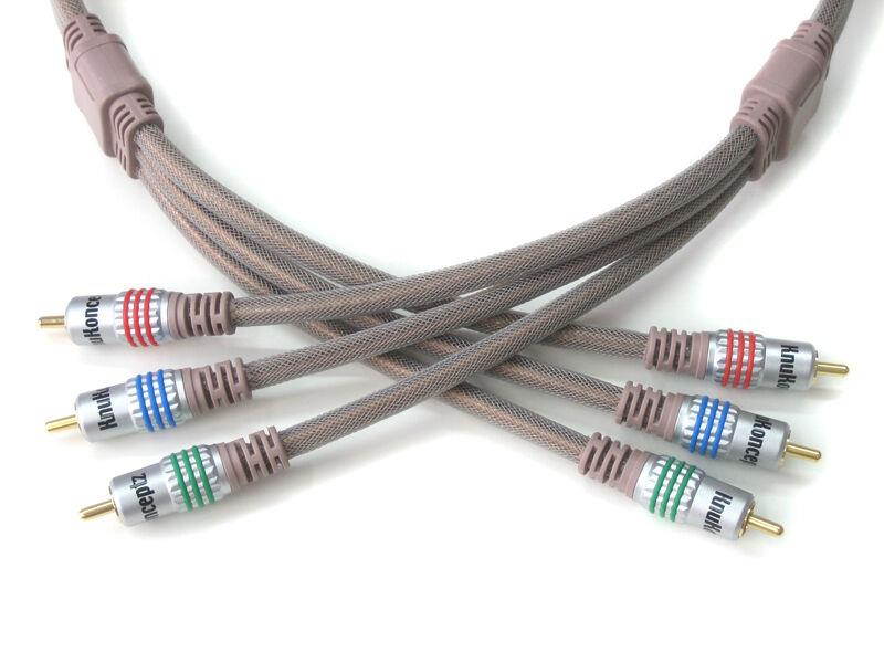KnuKonceptz Double Shieled OFC RCA Component Video Cable Gold Plated 17 5M