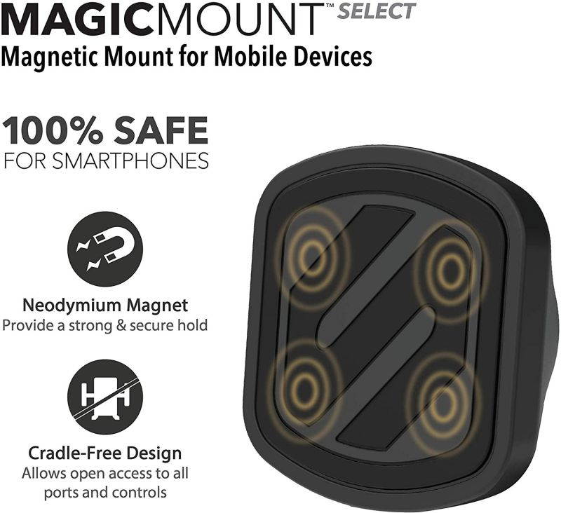 SCOSCHE MMWSM-2PKXCES0 MagicMount Select Magnetic Suction Cup Mount Holder for Mobile Devices, Black (Pack of 2)