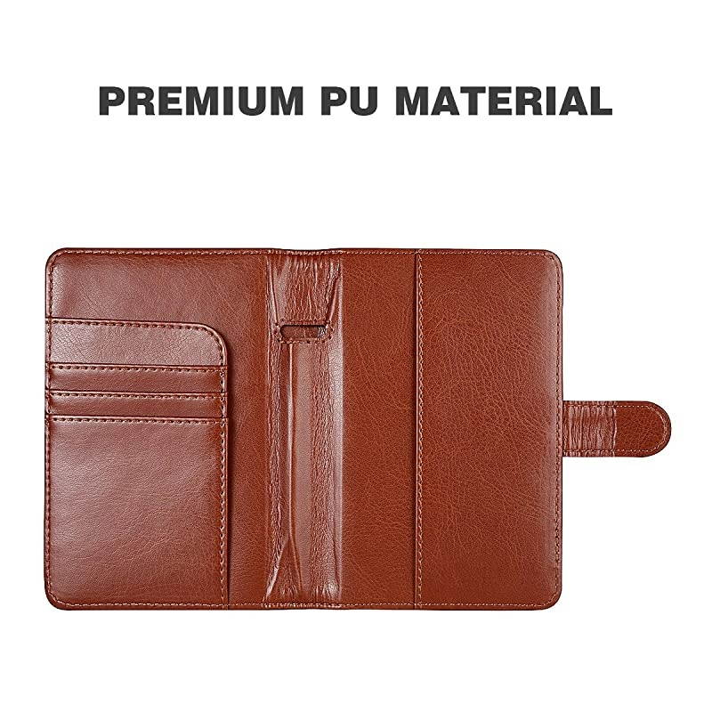 Leather Passport Holder Cover RFID Blocking Travel Passport Wallet Card Organizer passport case Brown