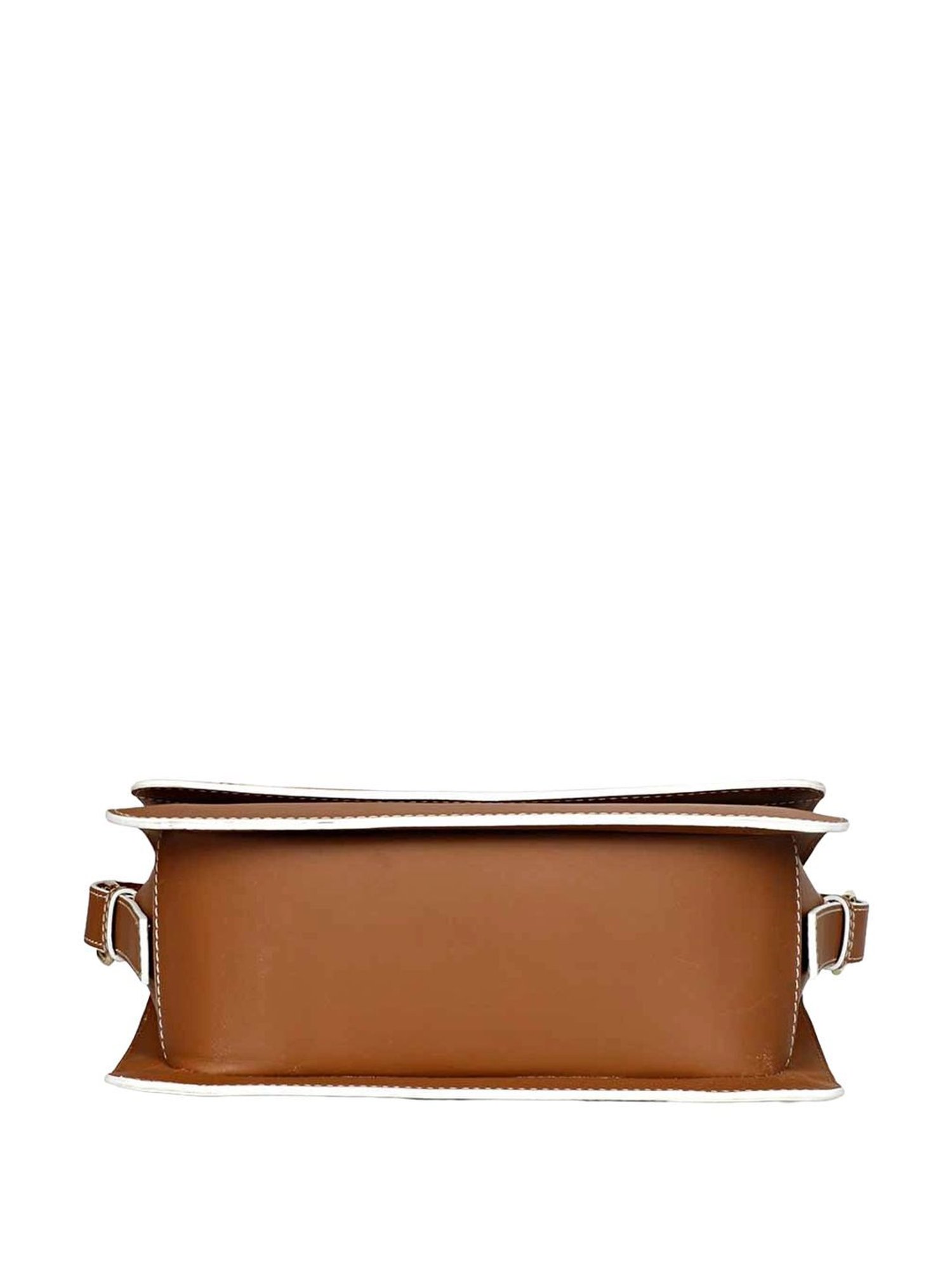 Saint G Tan Solid Medium Sling Handbag