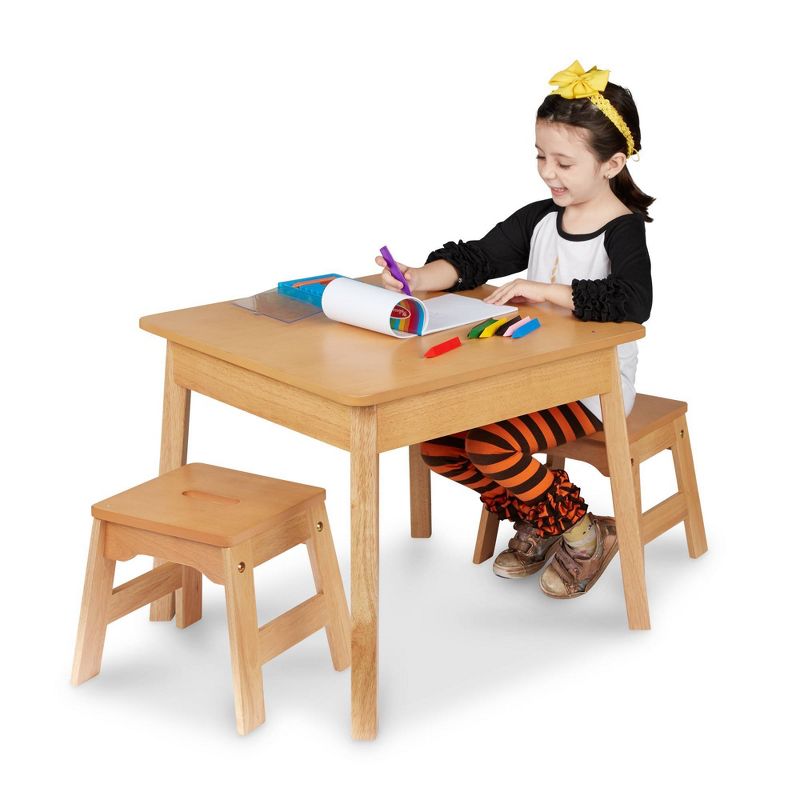 Melissa & Doug Wooden Stools - Set of 2 - Natural