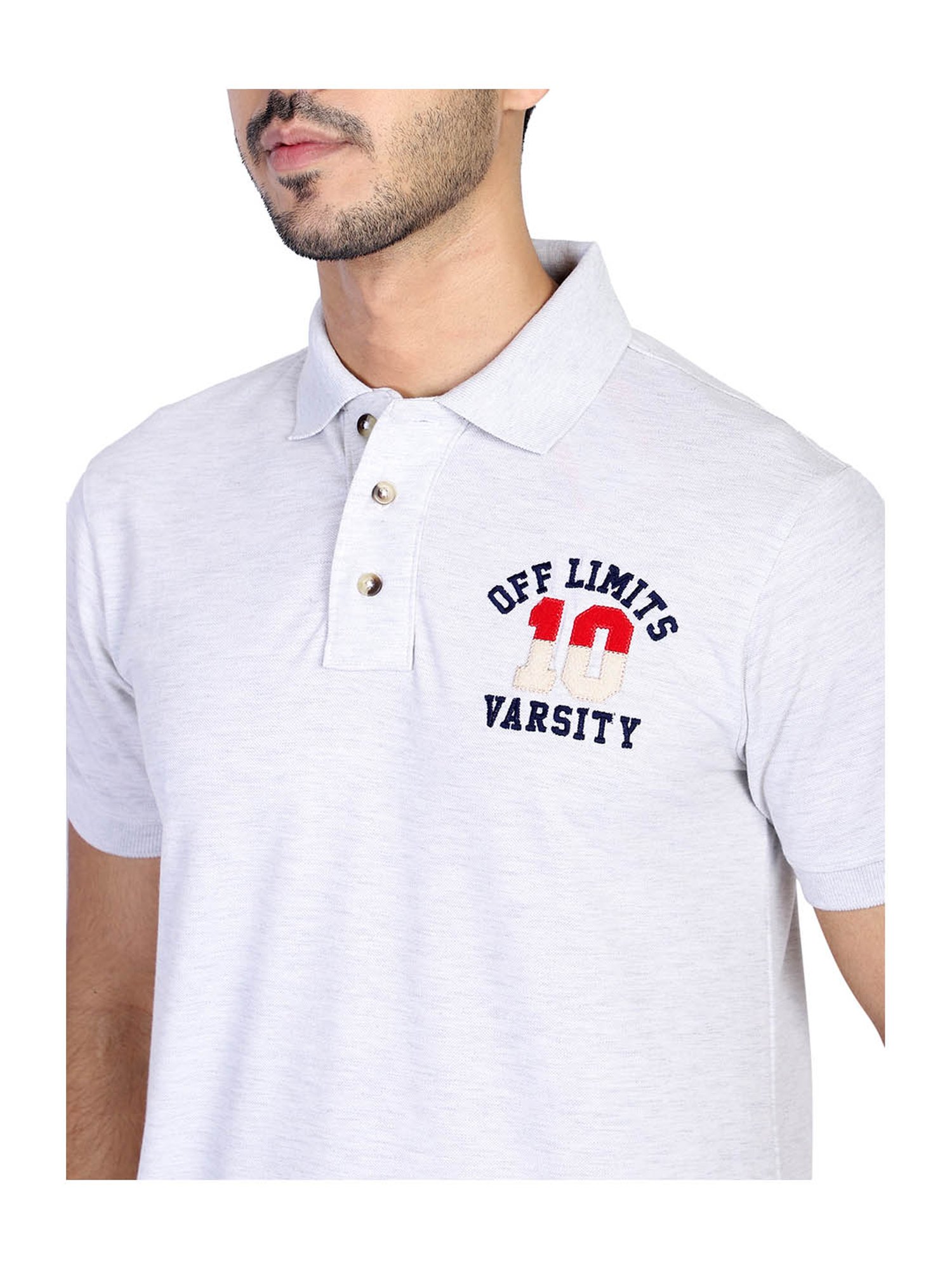OFF LIMITS Ecru Short Sleeves Polo T-Shirt