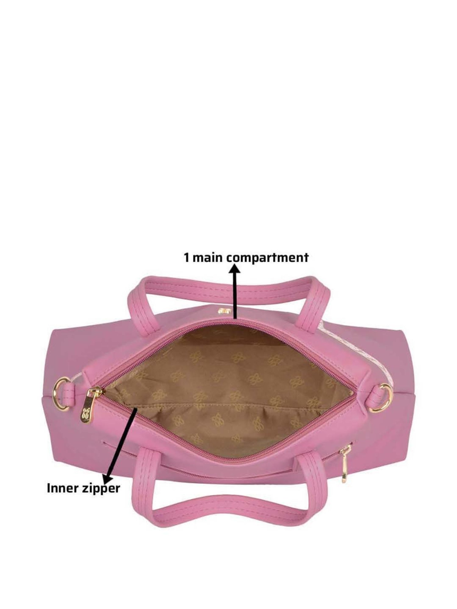 Baggit Pink Solid Medium Handbag