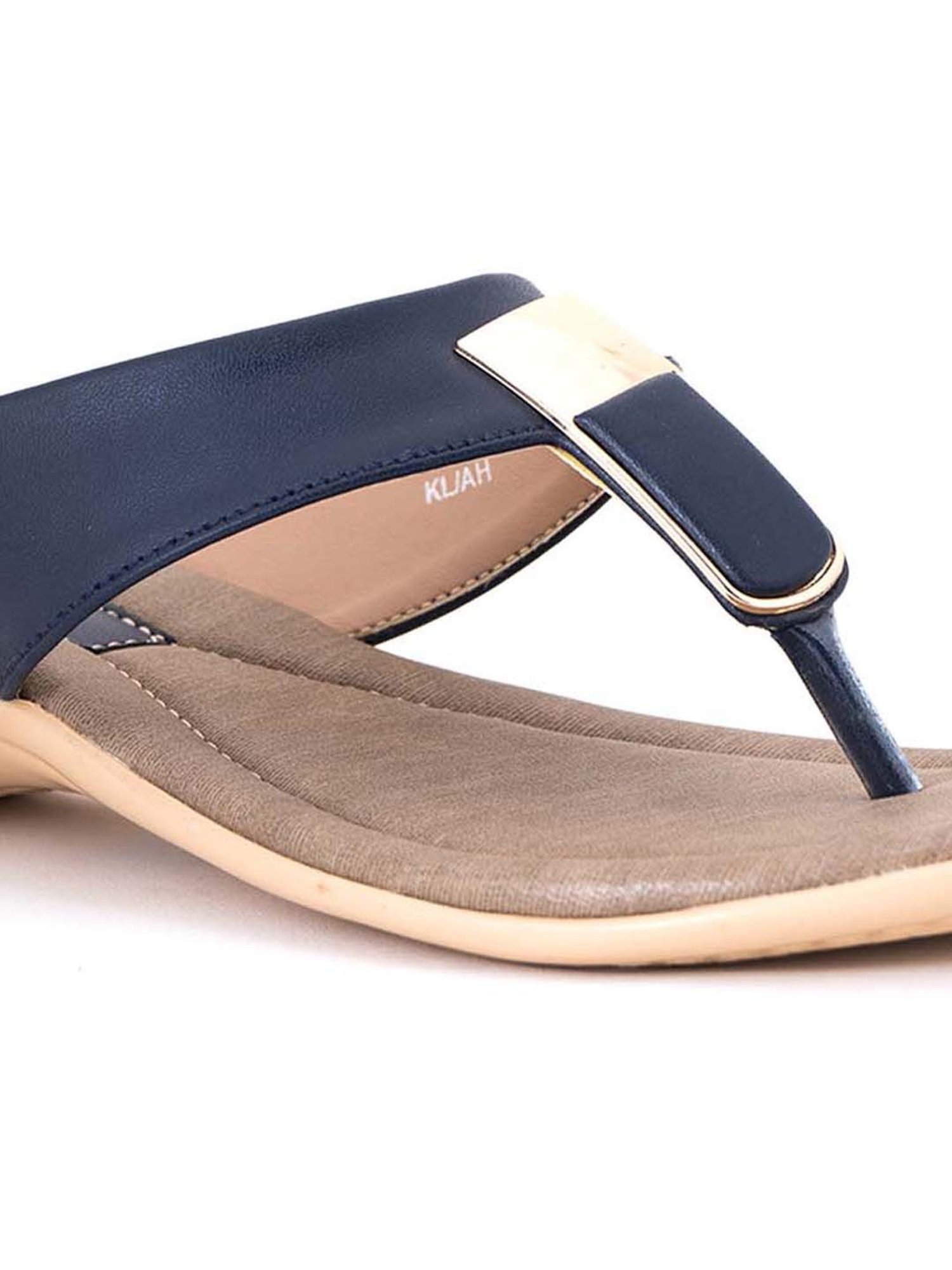 Khadim's Women's Navy Thong Wedges