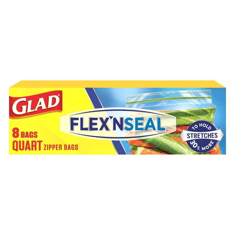 Glad Flex'N Seal Quart Travel Bags - 8ct