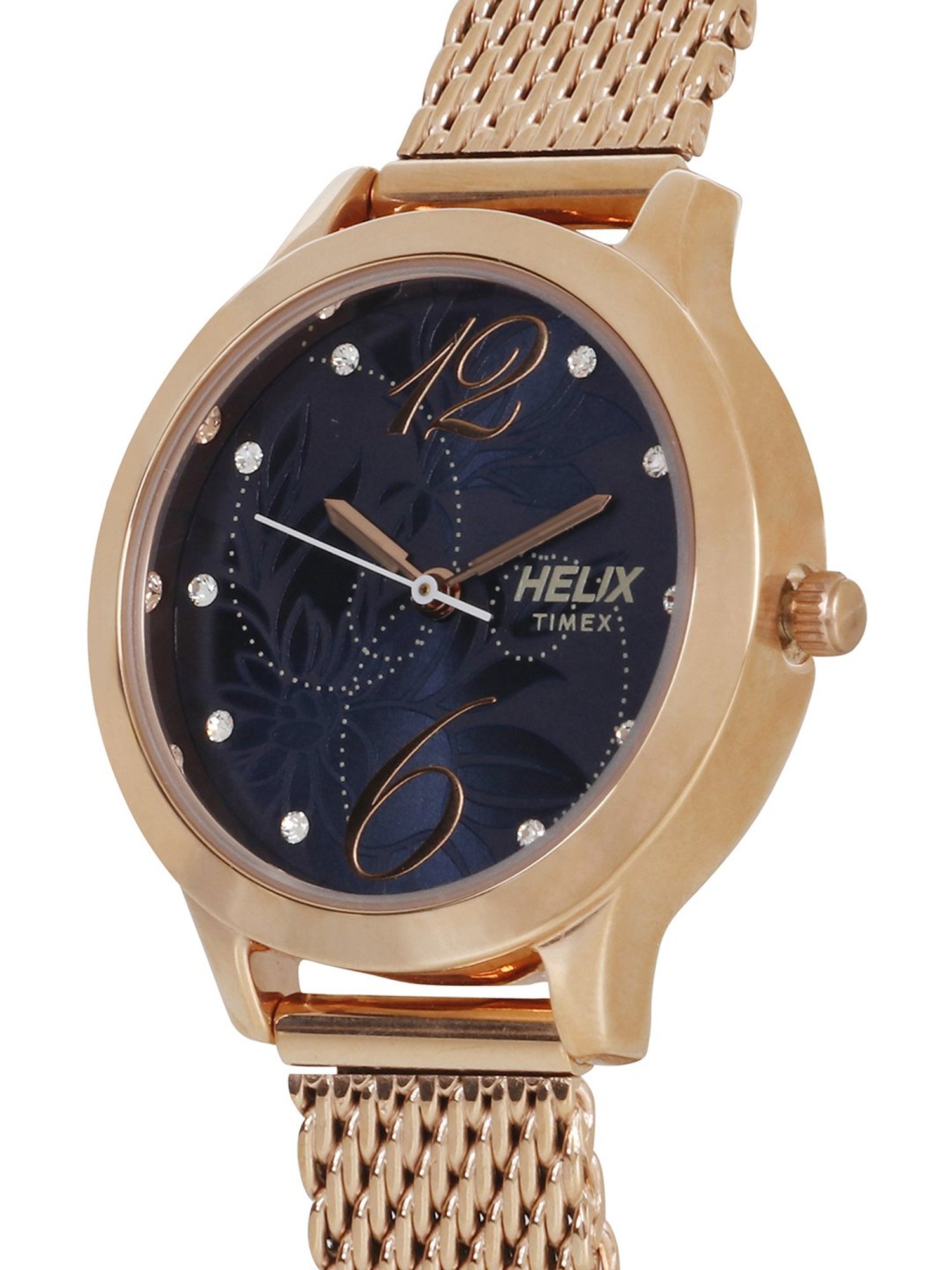 Helix By Timex Blue Round Dial Analog Stainless Steel Women Watch - TW022HL18