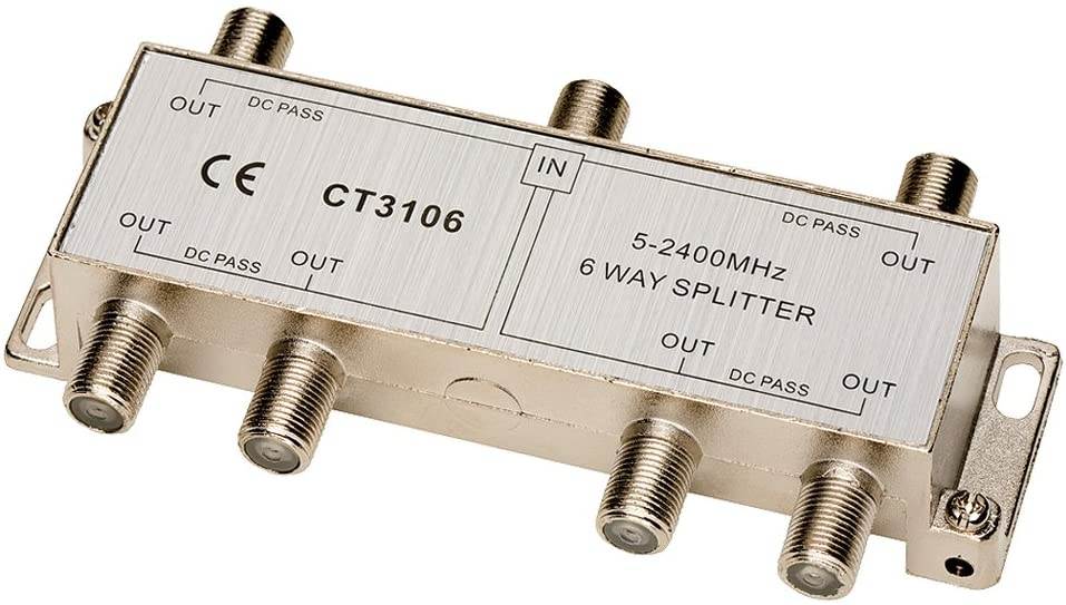 Allen Tel CT3106 Coaxial 2.4 GHz 6-Way Splitter