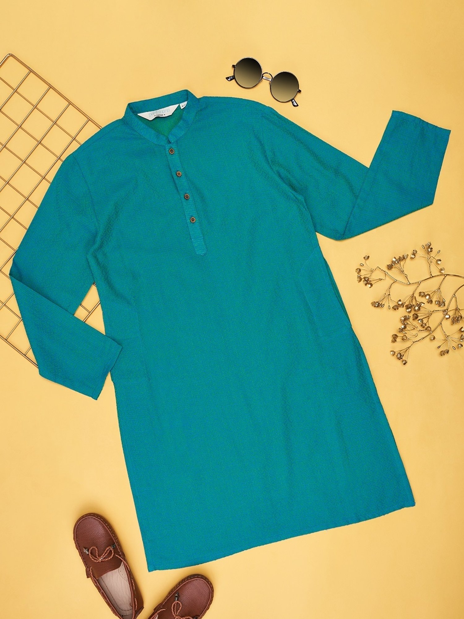 TABARD Kids Red Printed Full Sleeves Kurta