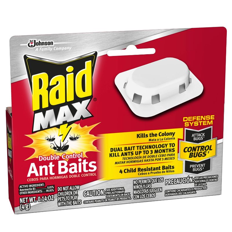 Raid Max Double Control Ant Baits - 4ct