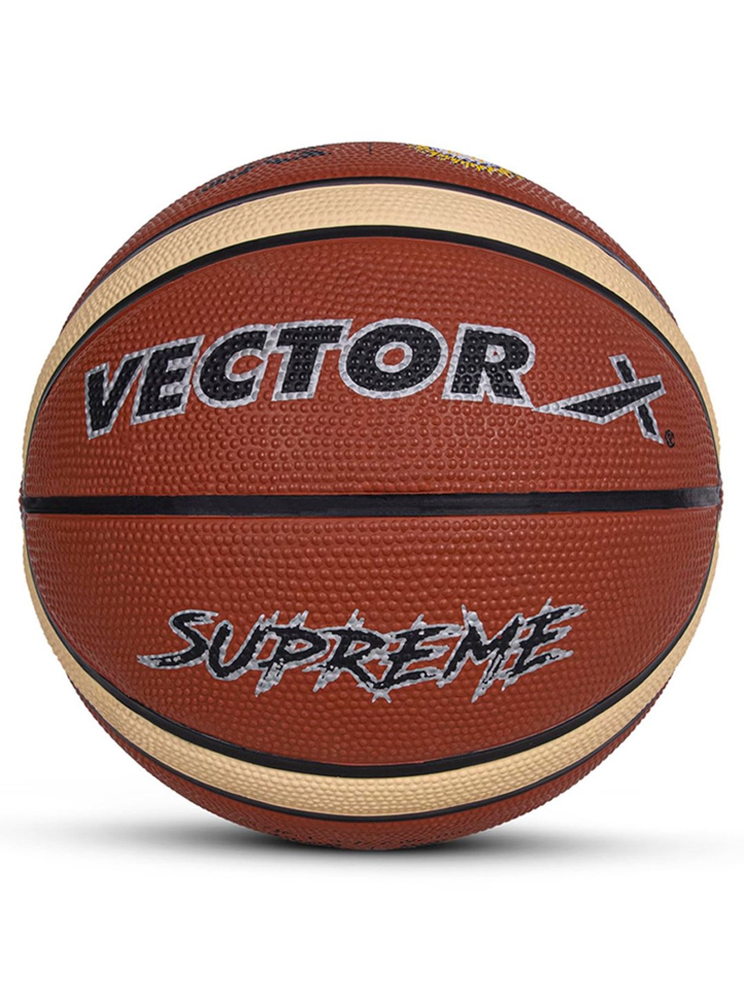 Vector X Supreme Fedration of India Rubberised Bladder Professional Basketball (Brown) Size - 5
