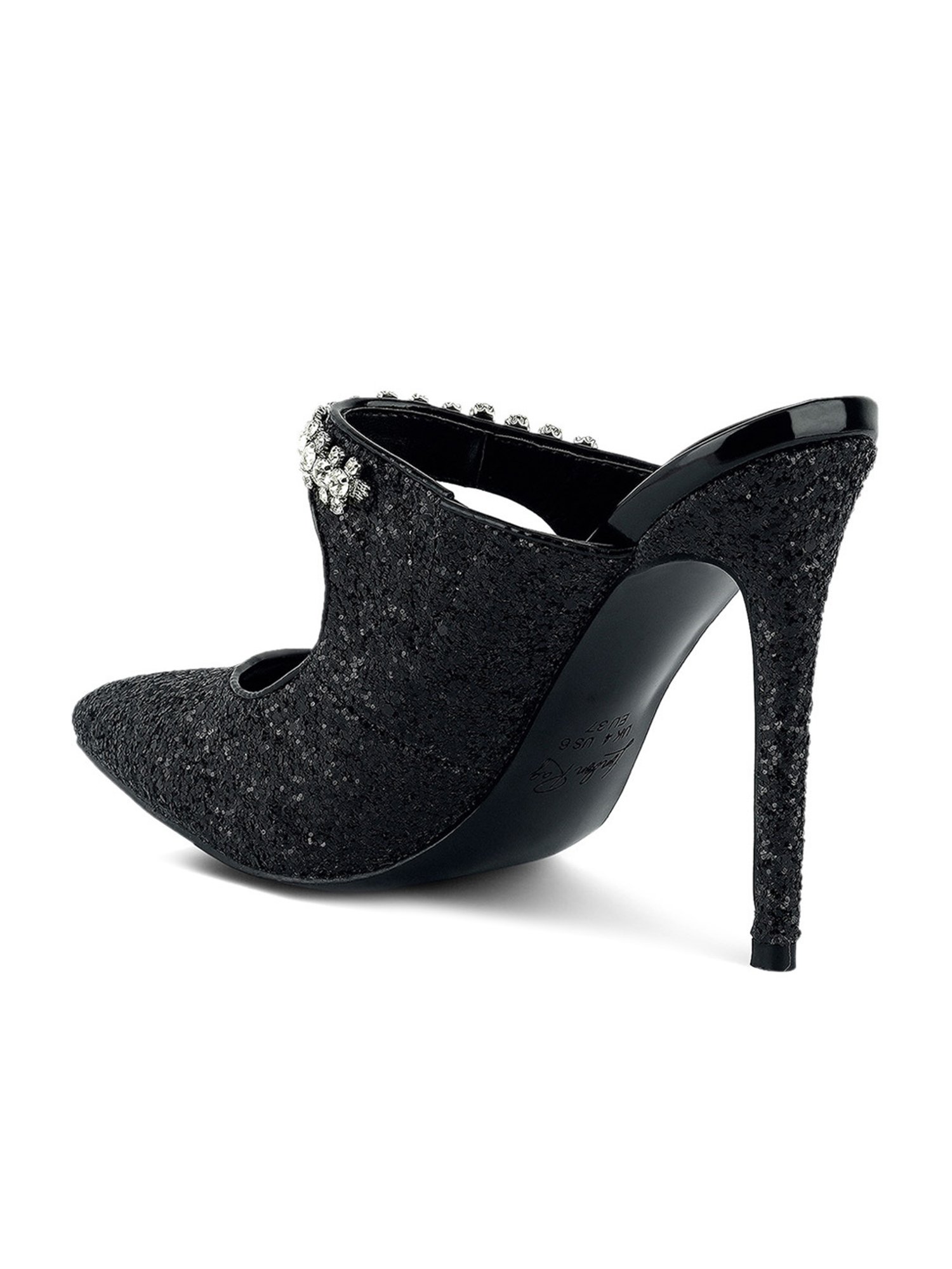 London Rag Women's Black Mule Stilettos