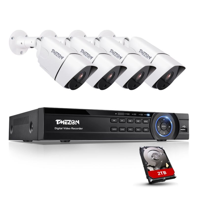 TMEZON 4K Ultra HD CCTV Camera System, 16 Channel H.265+ 4K (3840x2160) Video DVR with No Hard Drive 8 x 4K (8.0MP) IP66 Weatherproof Bullet Surveillance Cameras, IR Night Vision Security Kit