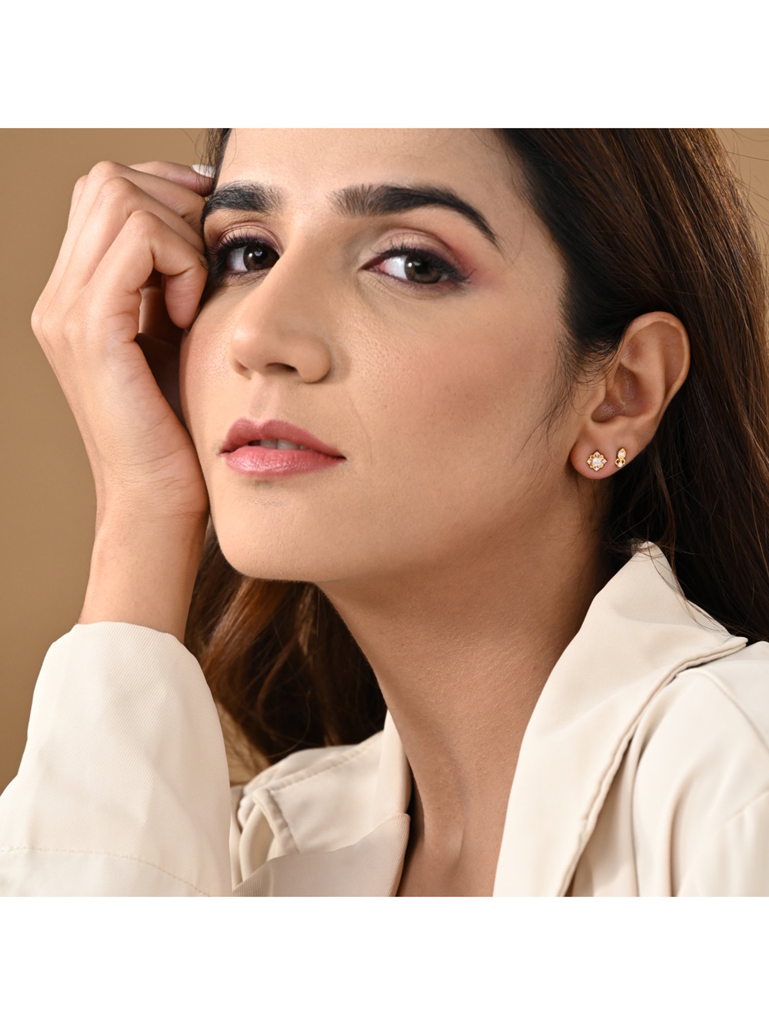 Silvermist 925 Sterling Silver Fern Tiny Stud Earrings for Women & Girls