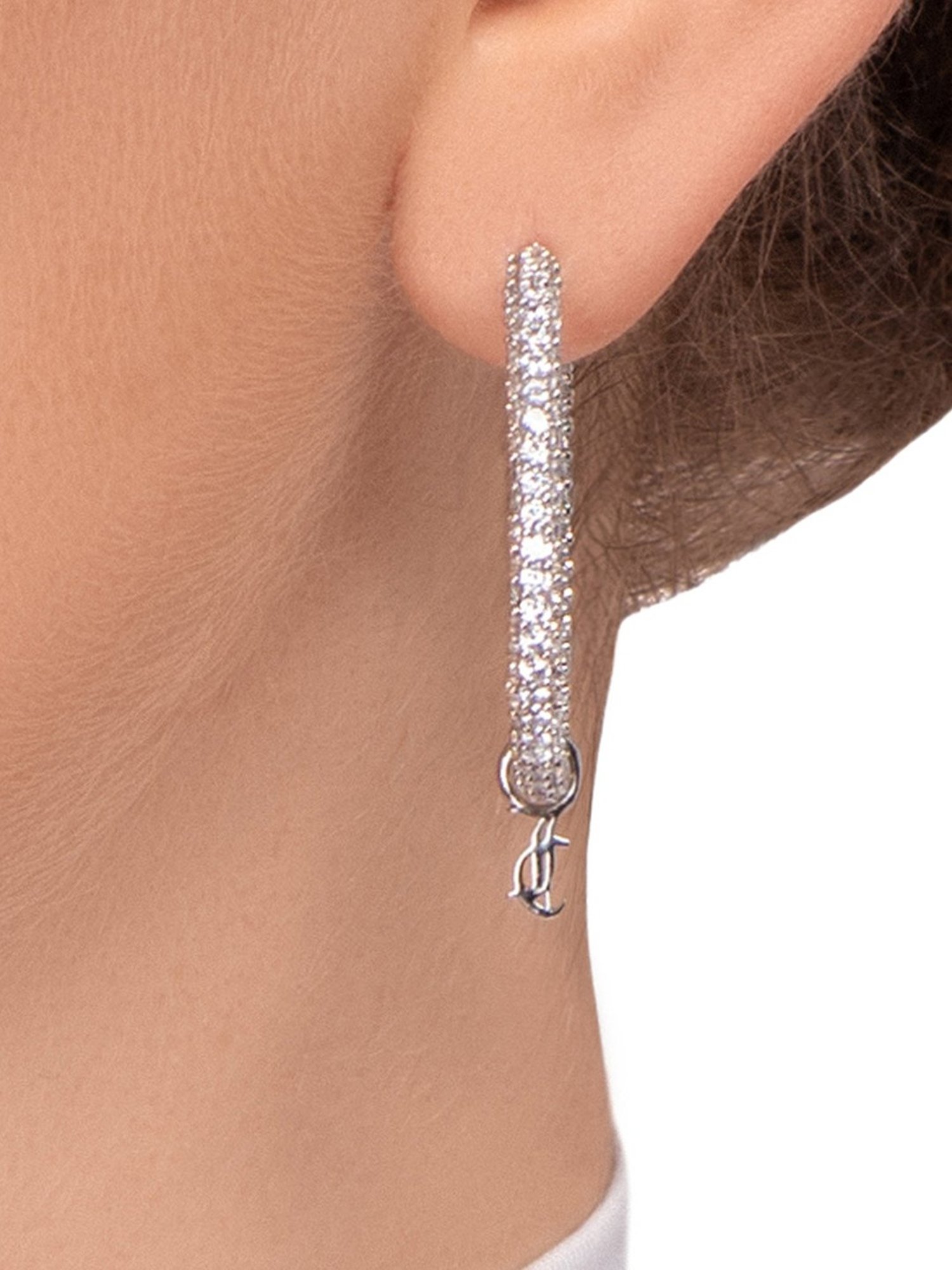 Juicy Couture Natalie White Hoop Earrings for Women