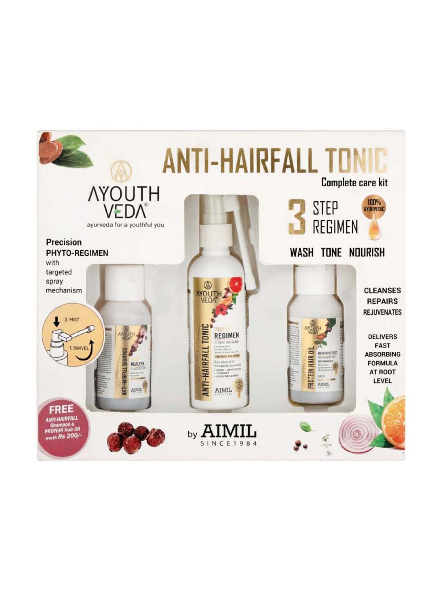 AyouthVeda Anti Hair Fall Tonic Complete Care Kit