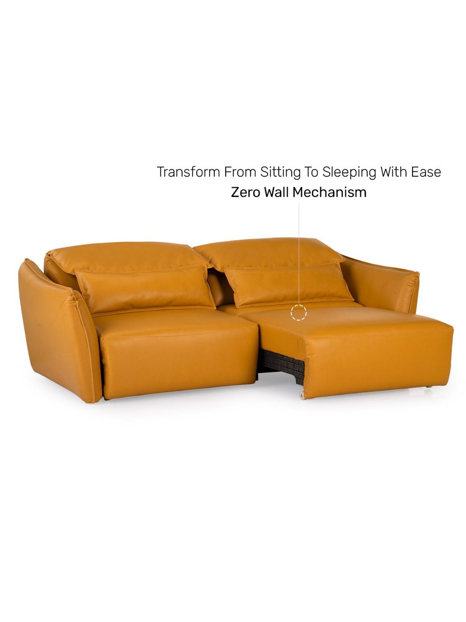 Durian Serena Amber Yellow Premium Leatherette 2 Seater Sofa