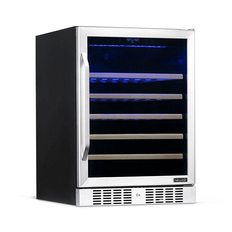 NewAir 52 Bottle Built-In Compressor Wine Cooler - Stainless Steel AWR-520SB