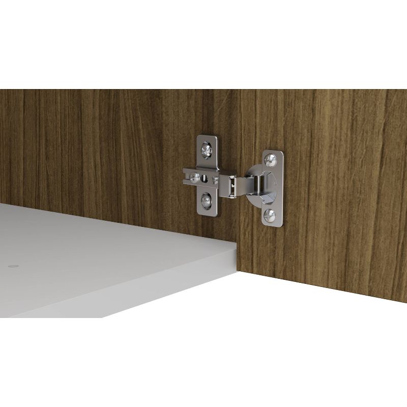 60" Brooklyn Tv Stand White and Walnut - Chique