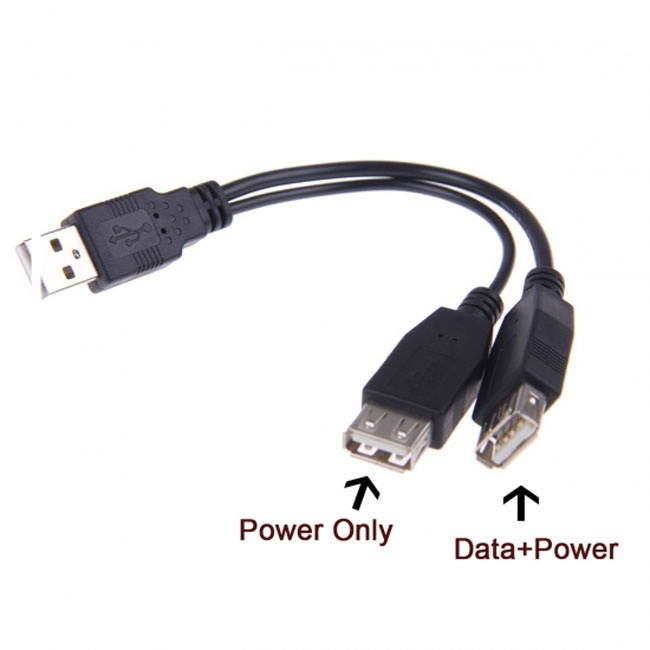 CHENYANG USB 2.0 A Male to Dual Data USB 2.0 A Female + Power Cable USB 2.0 A Female Extension Cable 20cm