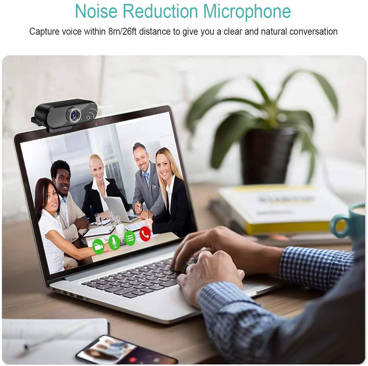 Webcam with Microphone, 1080P Full HD Webcam Streaming Computer Web Camera for Video Calling Conferencing Recording, USB Webcams for PC Laptop Desktop