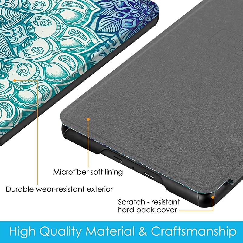 Slimshell Case for All-new Kindle Paperwhite (10th Generation, 2018 Release) - Premium Lightweight PU Leather Cover with Auto Sleep/Wake for  Kindle Paperwhite E-reader, Emerald Illusions