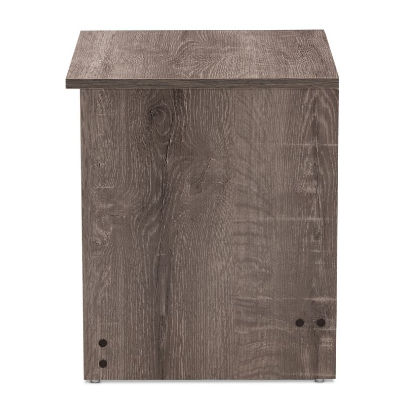 Gallia Modern and Contemporary Oak Finished 2 Drawer Nightstand Brown - Baxton Studio