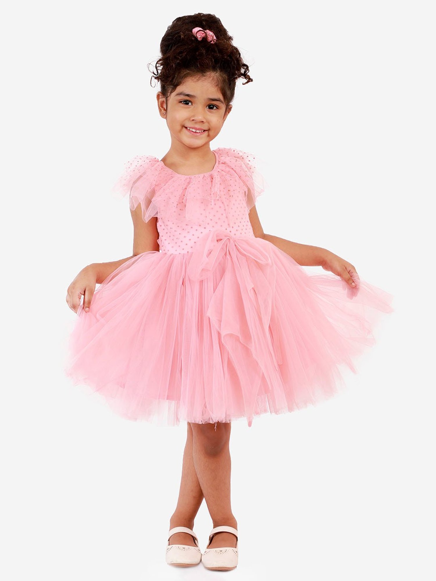 Lil Drama Kids Pink Embellished Dress