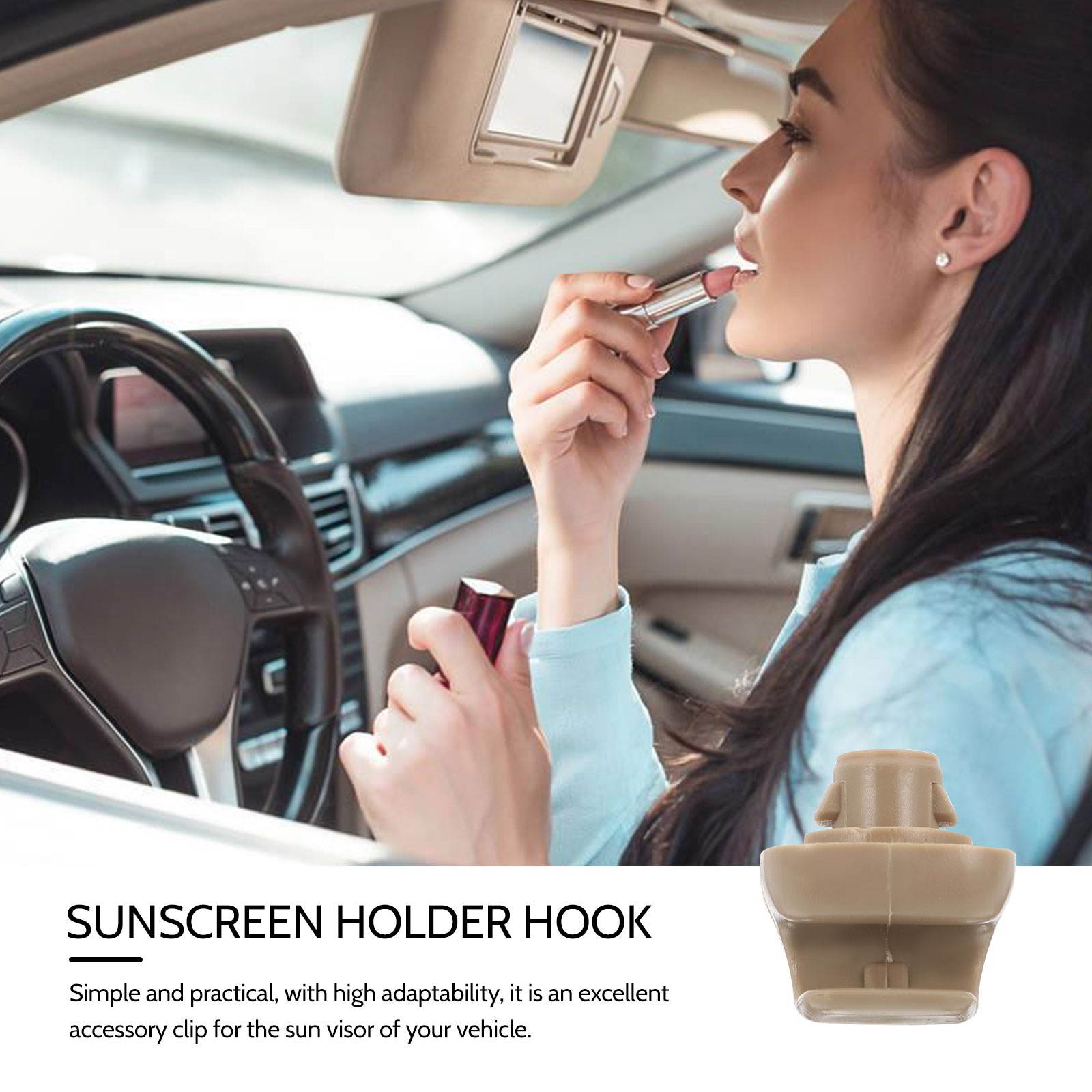 4pcs Practical Sturdy Portable Sun Visor Holder Clip Interior Sun Visor Hook Sunscreen Holder Hook
