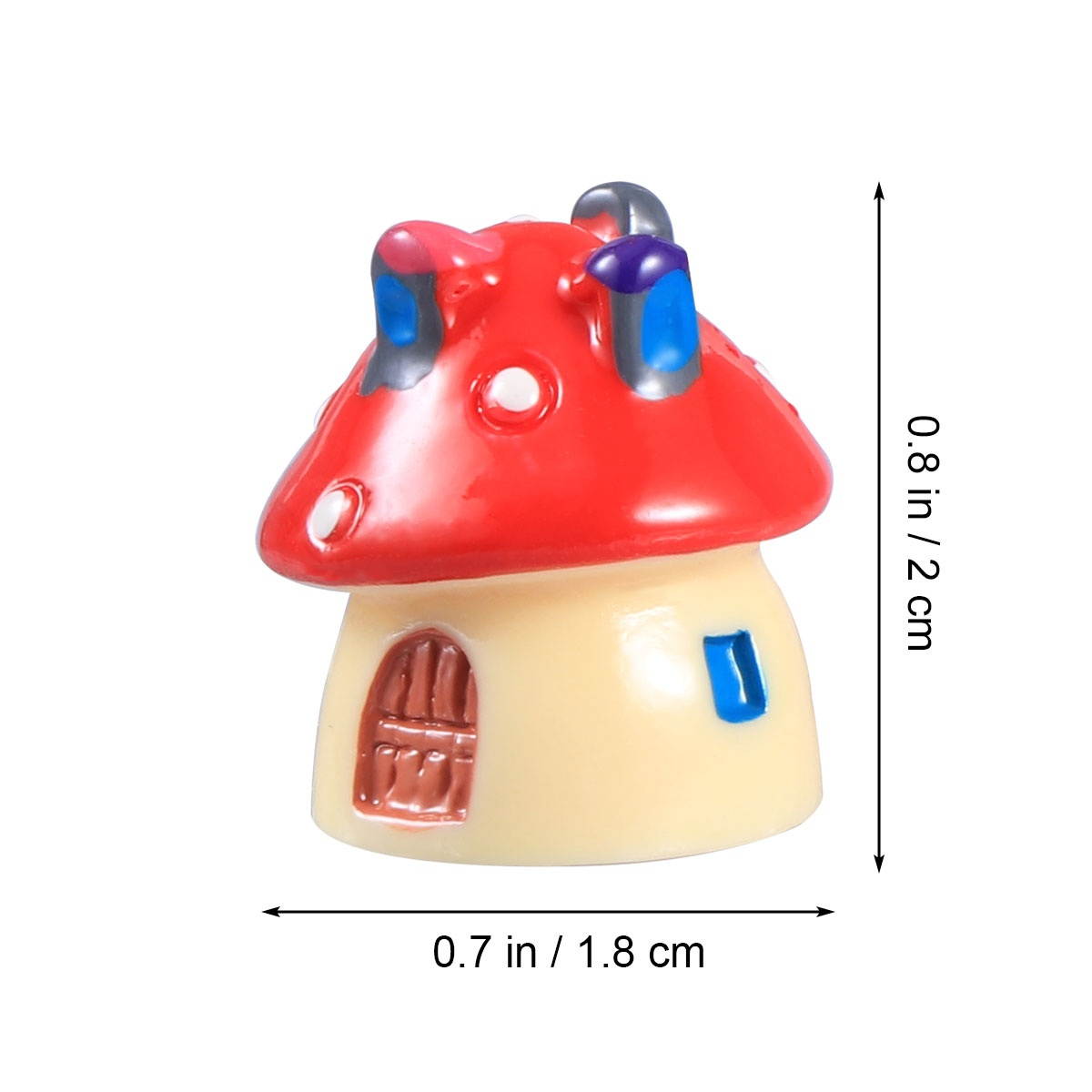 Mushroom House Micro Landscape Decoration Miniatures Terrarium mini house Decor DIY Lovely Mushroom Shaped Moss Ornaments Accessories (Extra Small Size, Red)