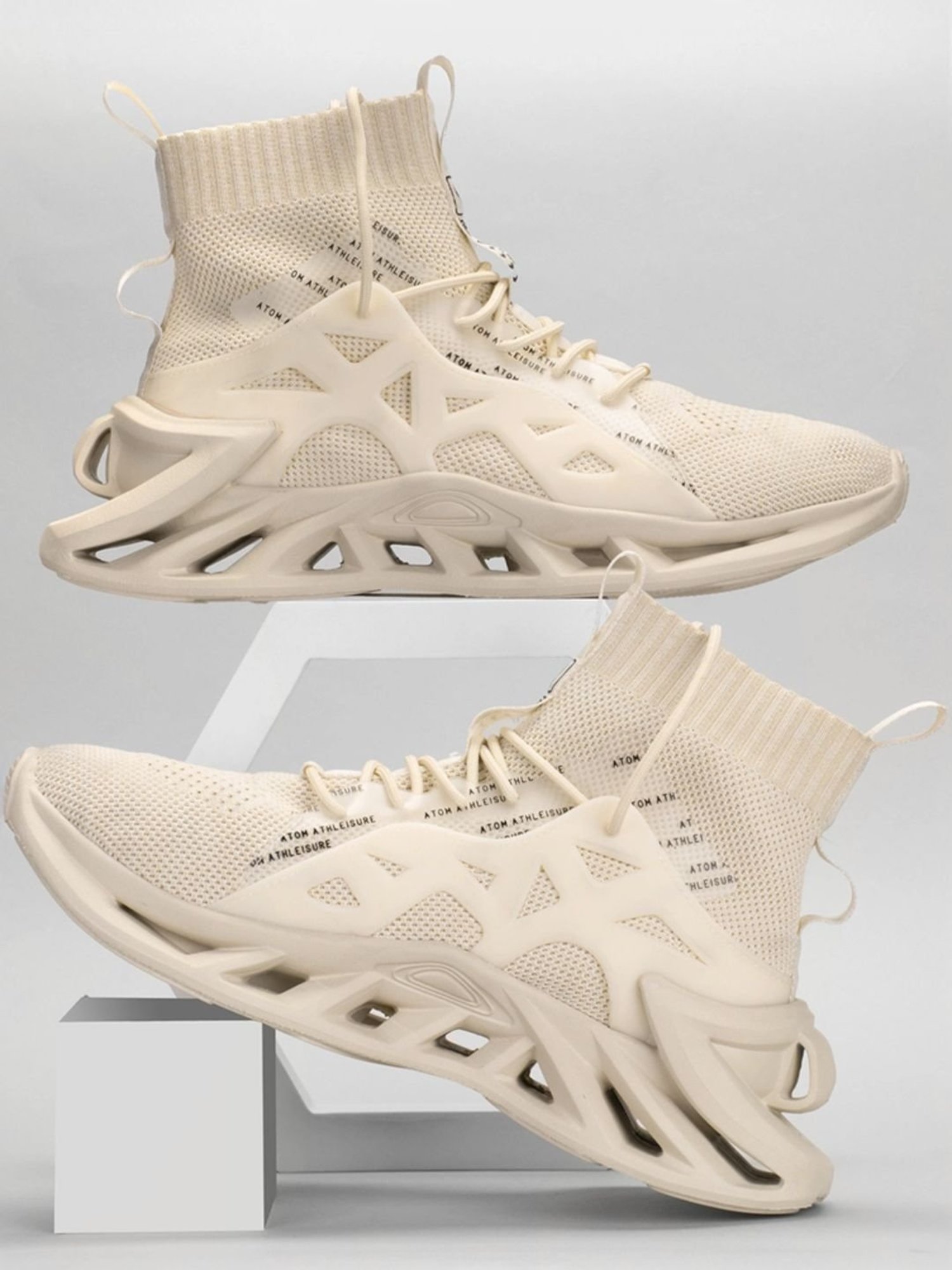 Atom Men's Alpha SoftBounce Beige Running Shoes