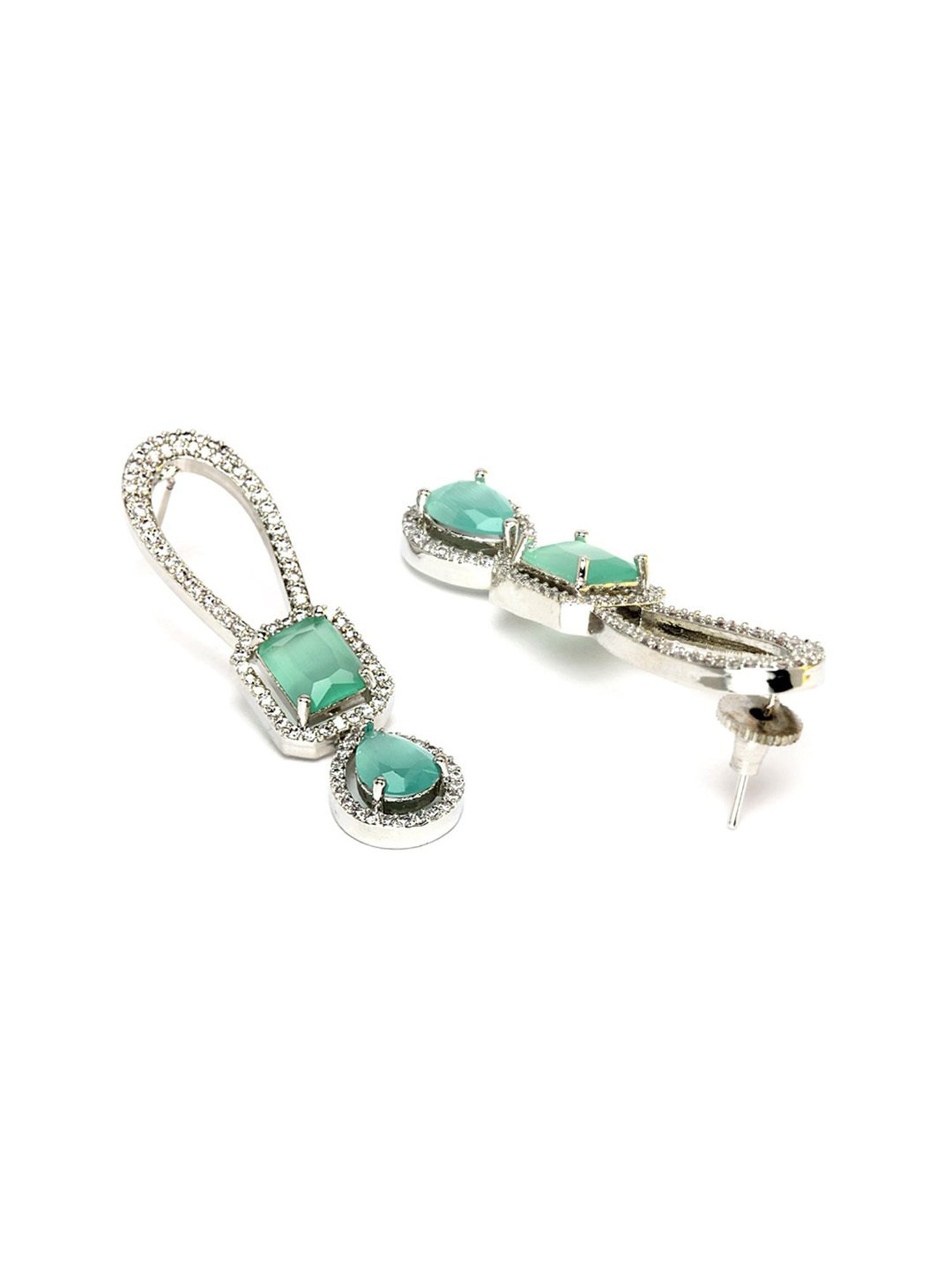 Karatcart Light Green Necklace & Earring Set for Women