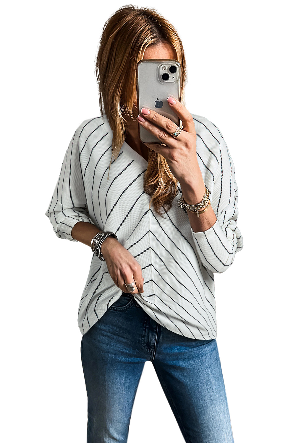 Bohemian Patterned Pullover Long Sleeve Blouse