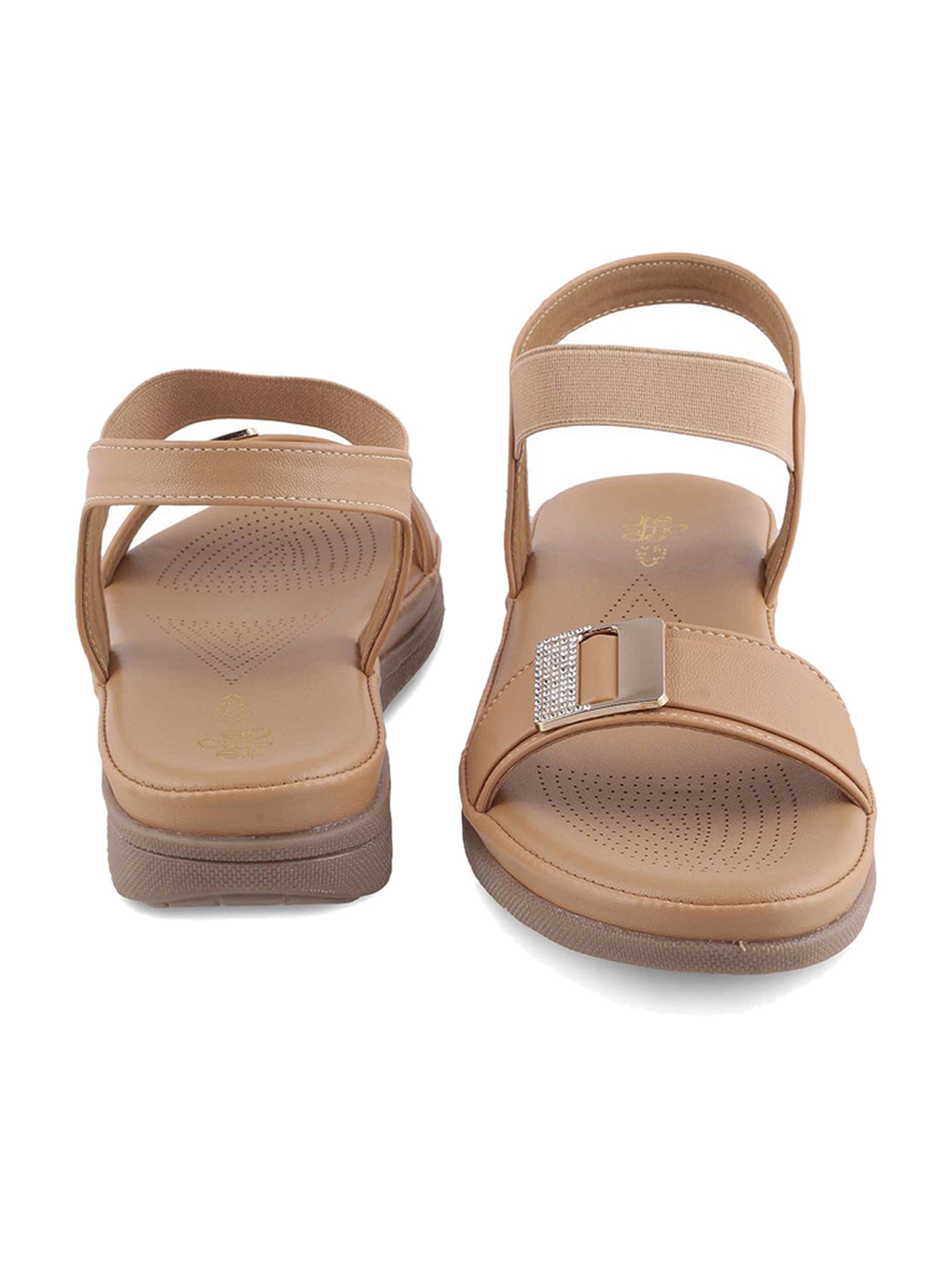 Tresmode Women's Beige Ankle Strap Sandals