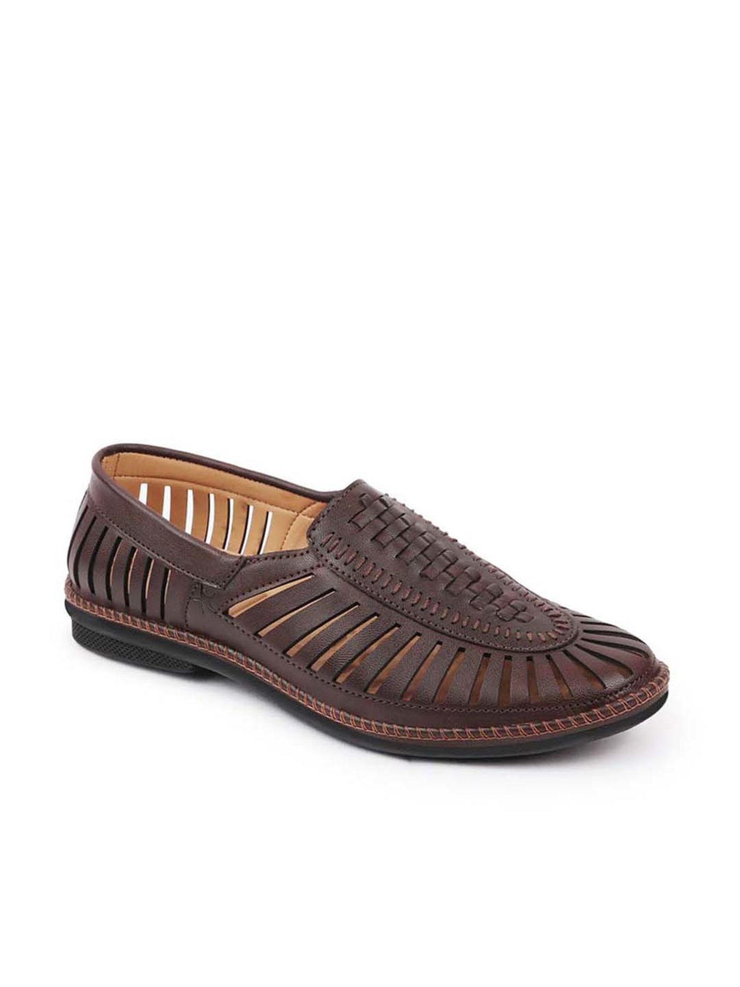 Fausto Men's Brown Ethnic Juttis