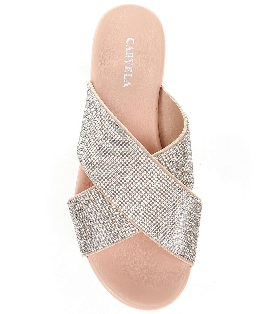 Carvela Kryptonite Jewel Encrusted Suede Platform Slides