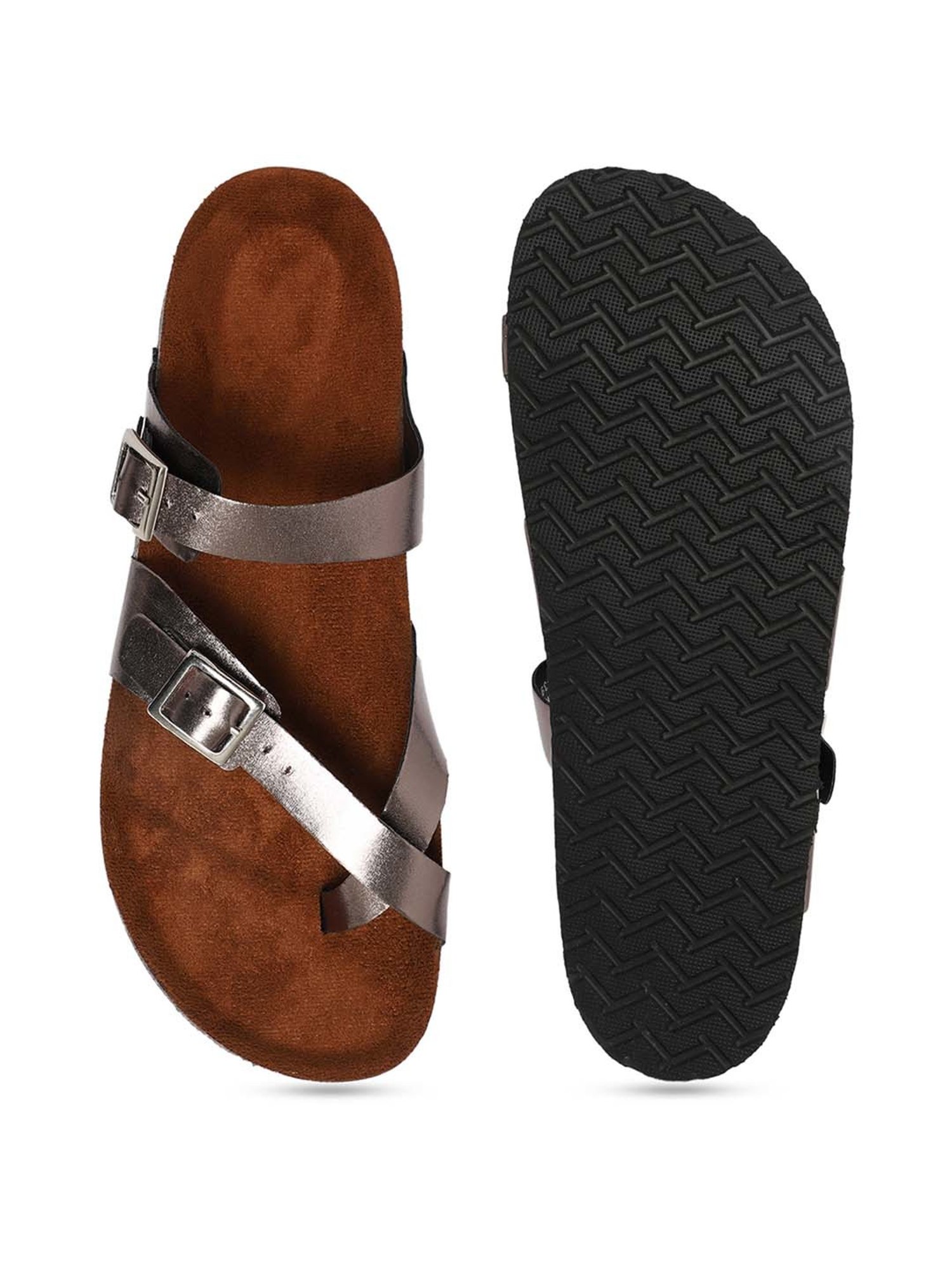 Mozafia Women's Copper Toe Ring Sandals