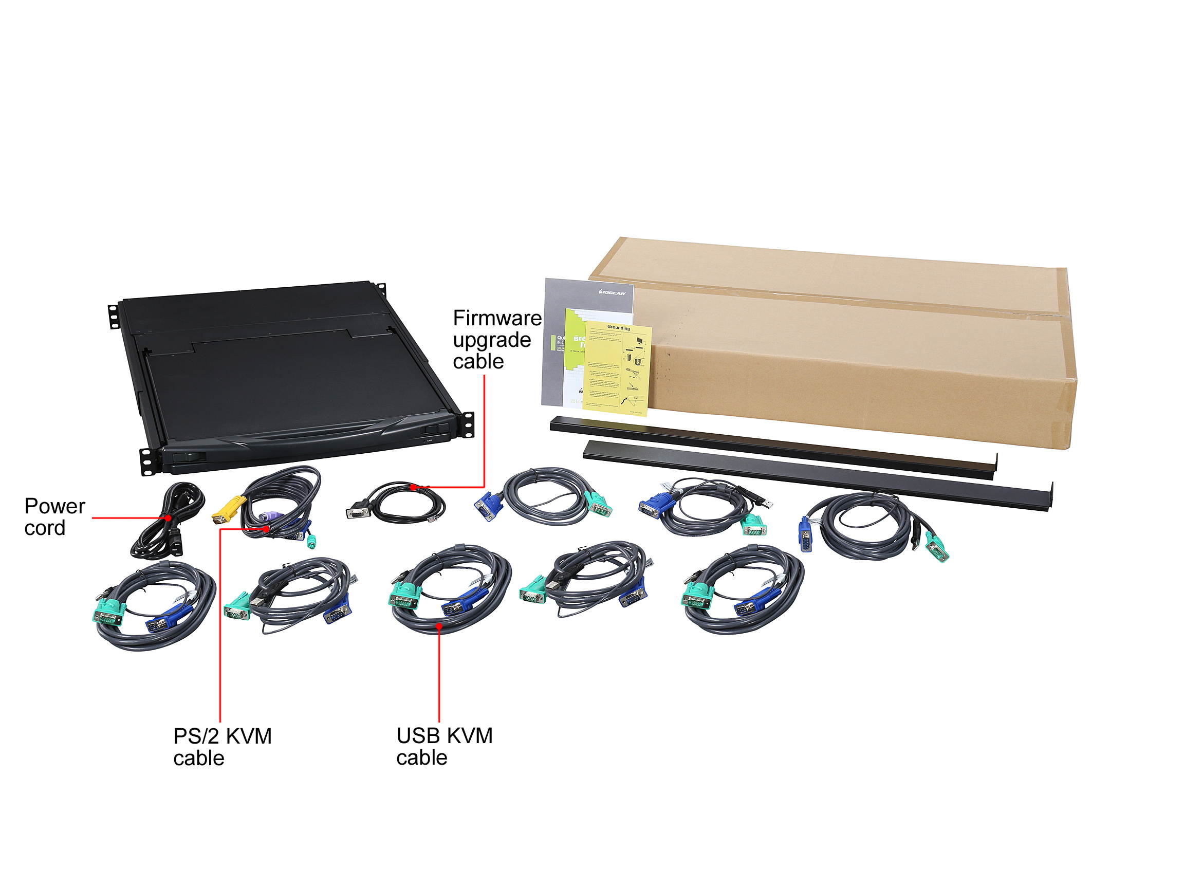 IOGEAR GCL1908KITU 8-Port 19" LCD KVM Drawer Kit with USB KVM Cables