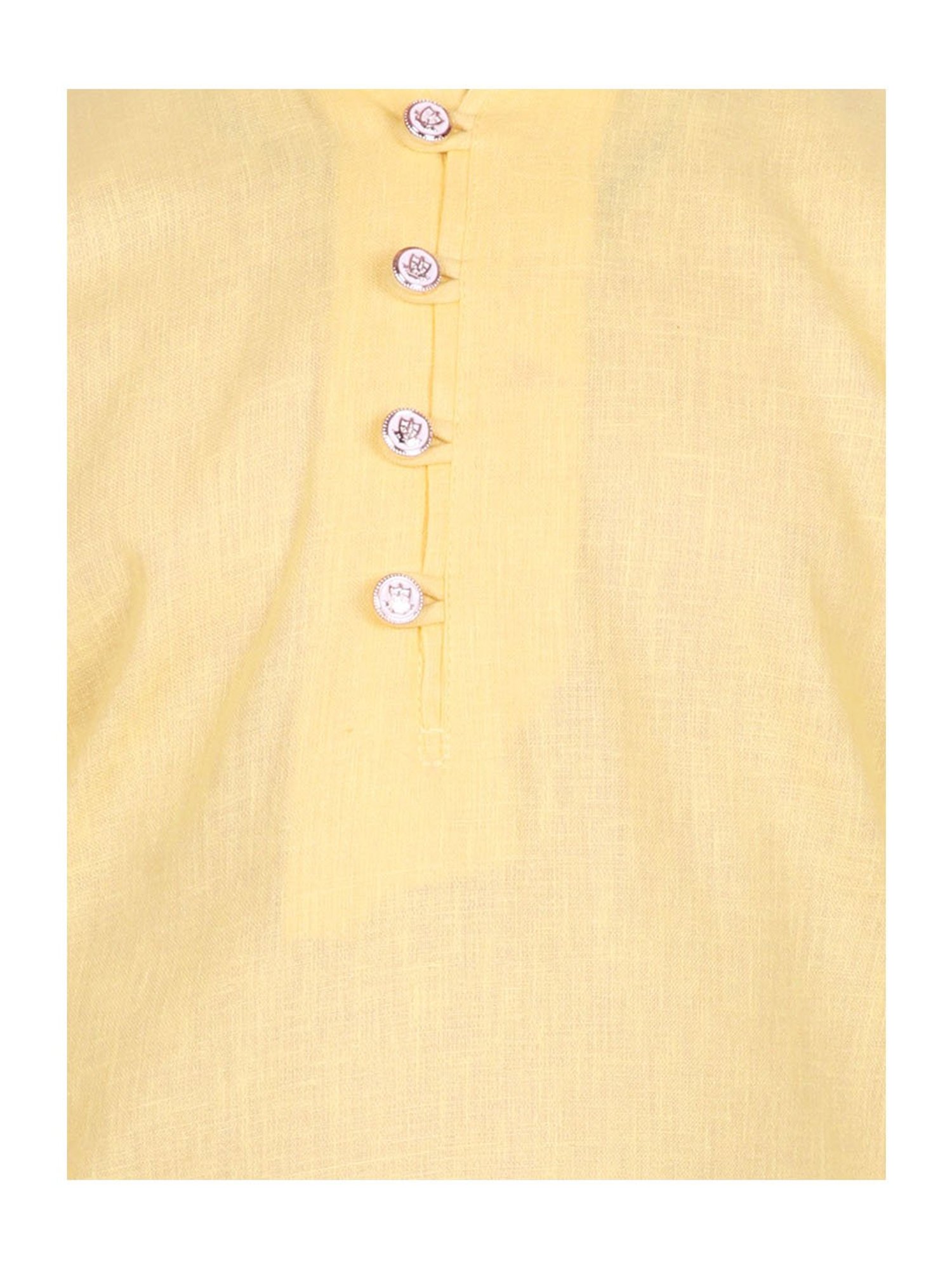 SG Yuvraj Kids Yellow & White Solid Kurta with Pyjamas